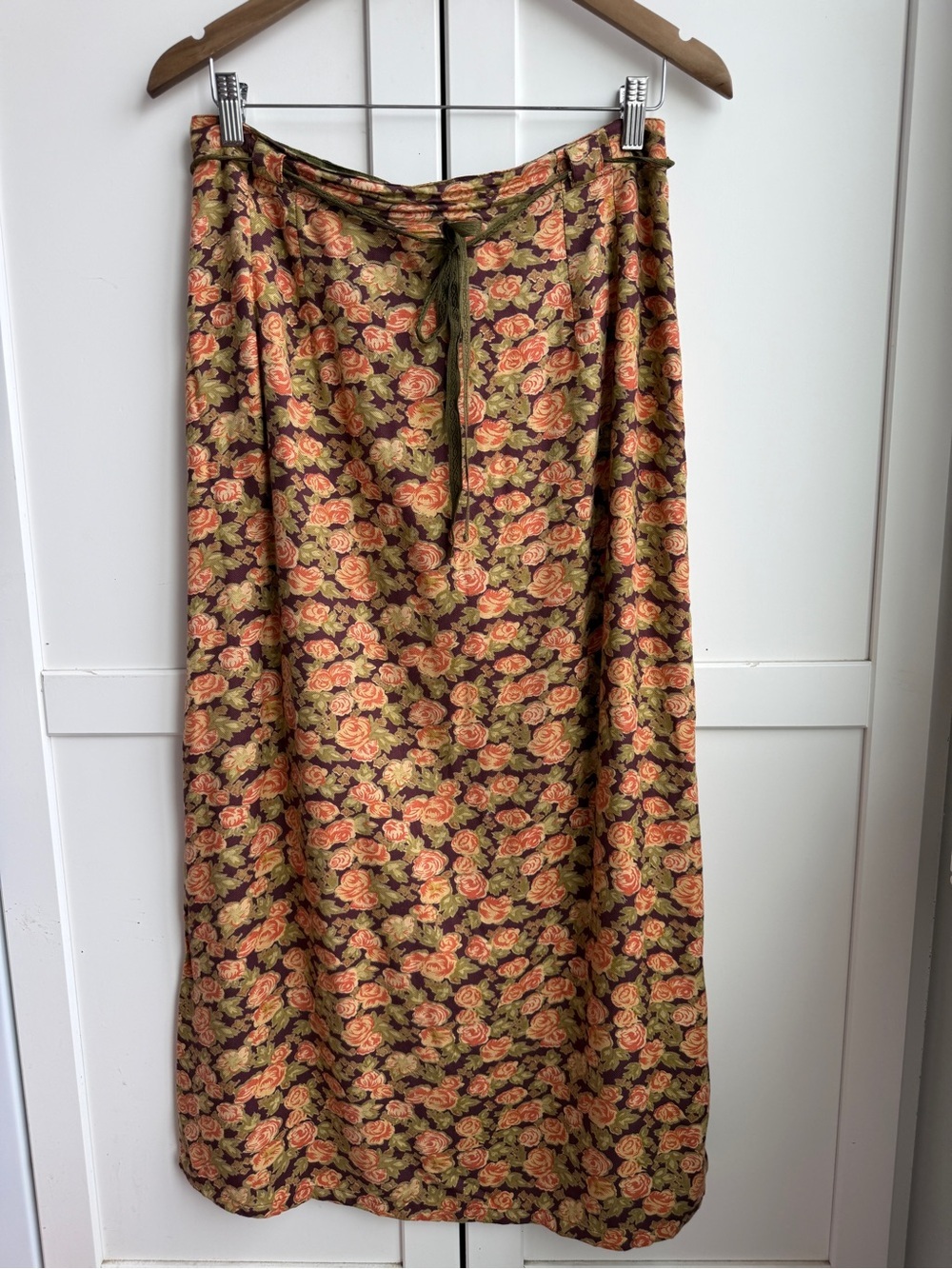 April Cornell Floral Maxi Skirt Size Small Cottagecore Rose Print